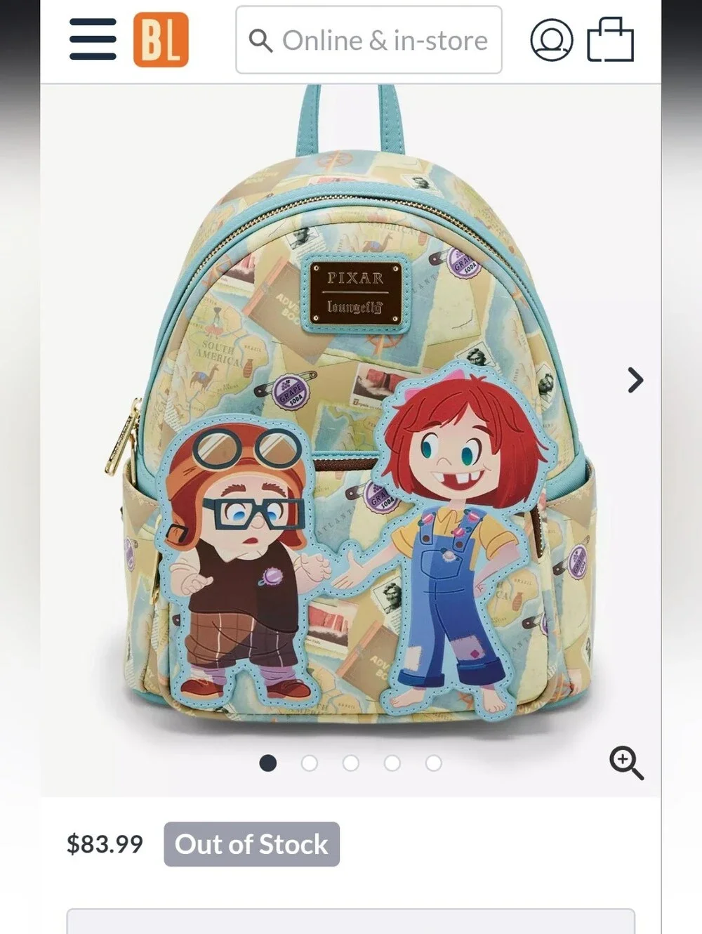 Loungefly Disney Up Young Carl & Ellie Adventure Backpack BoxLunch Exclusive